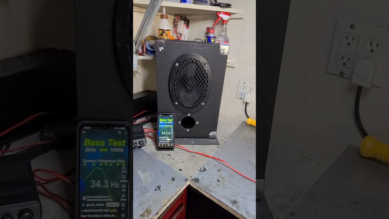 Custom made ported 6x9 speaker boxes -- bass sweep demo. How low will they go?
