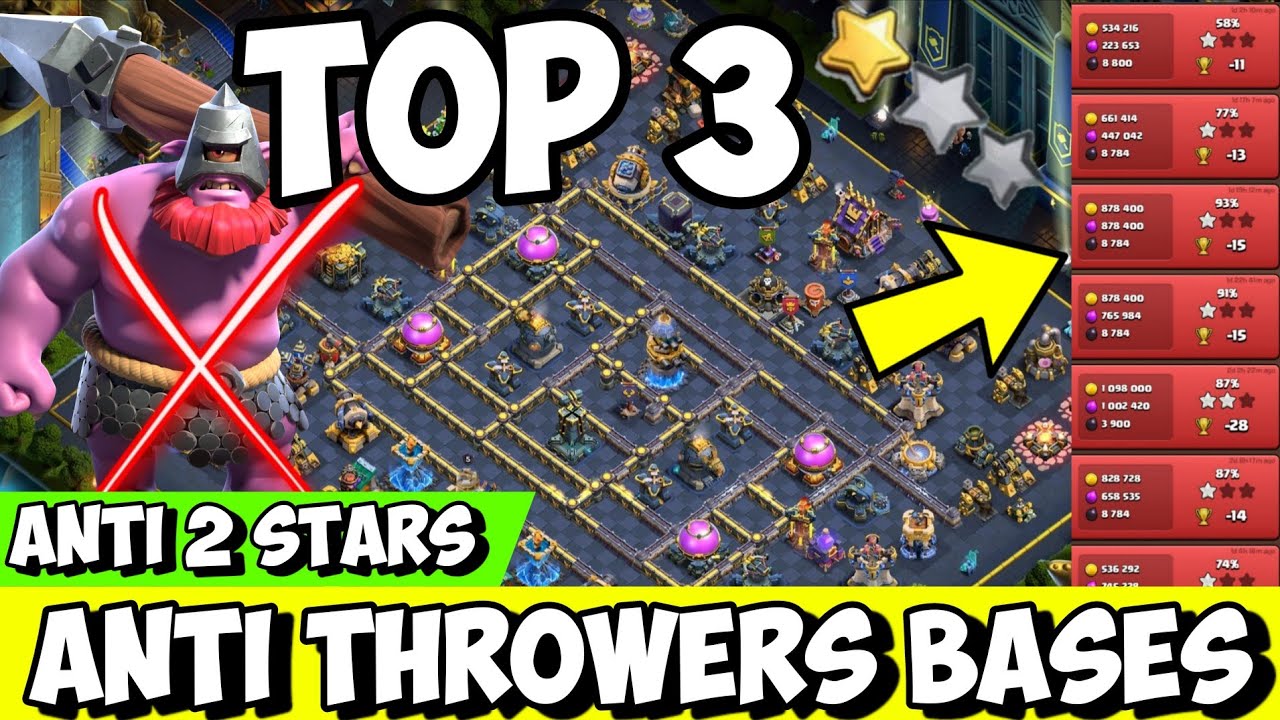 🔥 TOP 3 TH18 Anti-Throwers Bases 2026 | UNBREAKABLE Defense | Anti 3 Star Legend & War