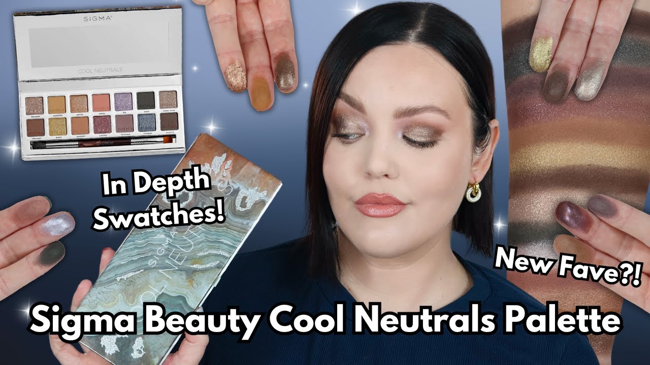 New Sigma Beauty Cool Neutrals Palette! In Depth Swatches, Eye Look & Review