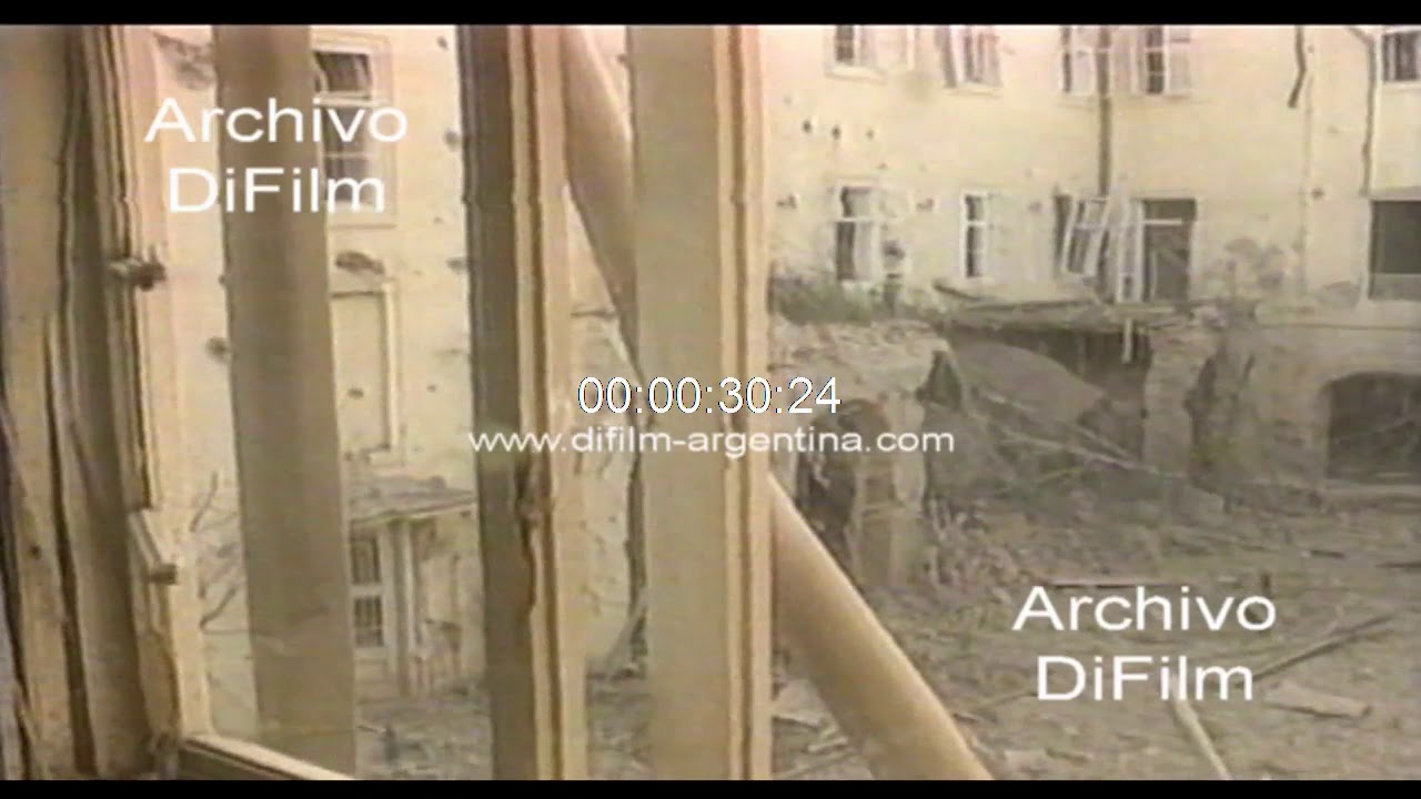 Palacio presidencial de Croacia con destrozos por los ataques 1991