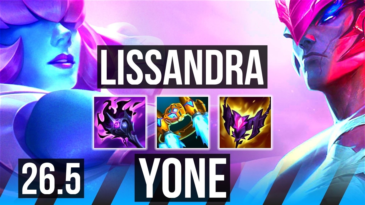 LISSANDRA vs YONE (MID) | 38K damage, 5k gold comeback | KR Grandmaster | 26.5