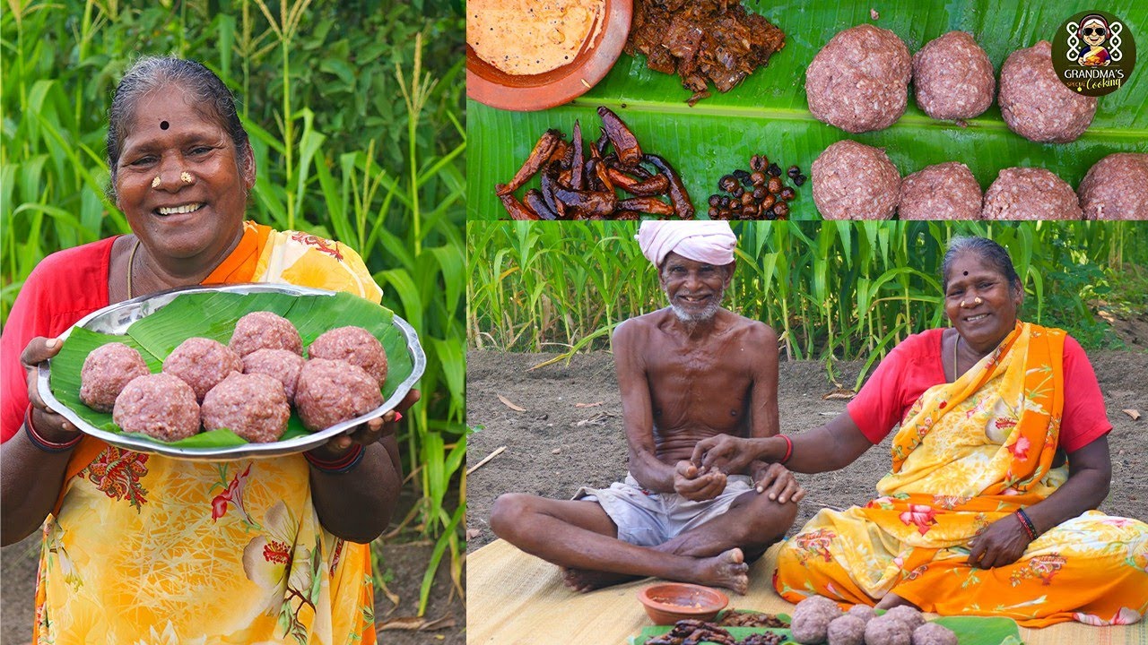 Healthy Rahi Mudde and Dried Fry  Recipe | KALI with KARUVADU | Grandma Traditional Village Food