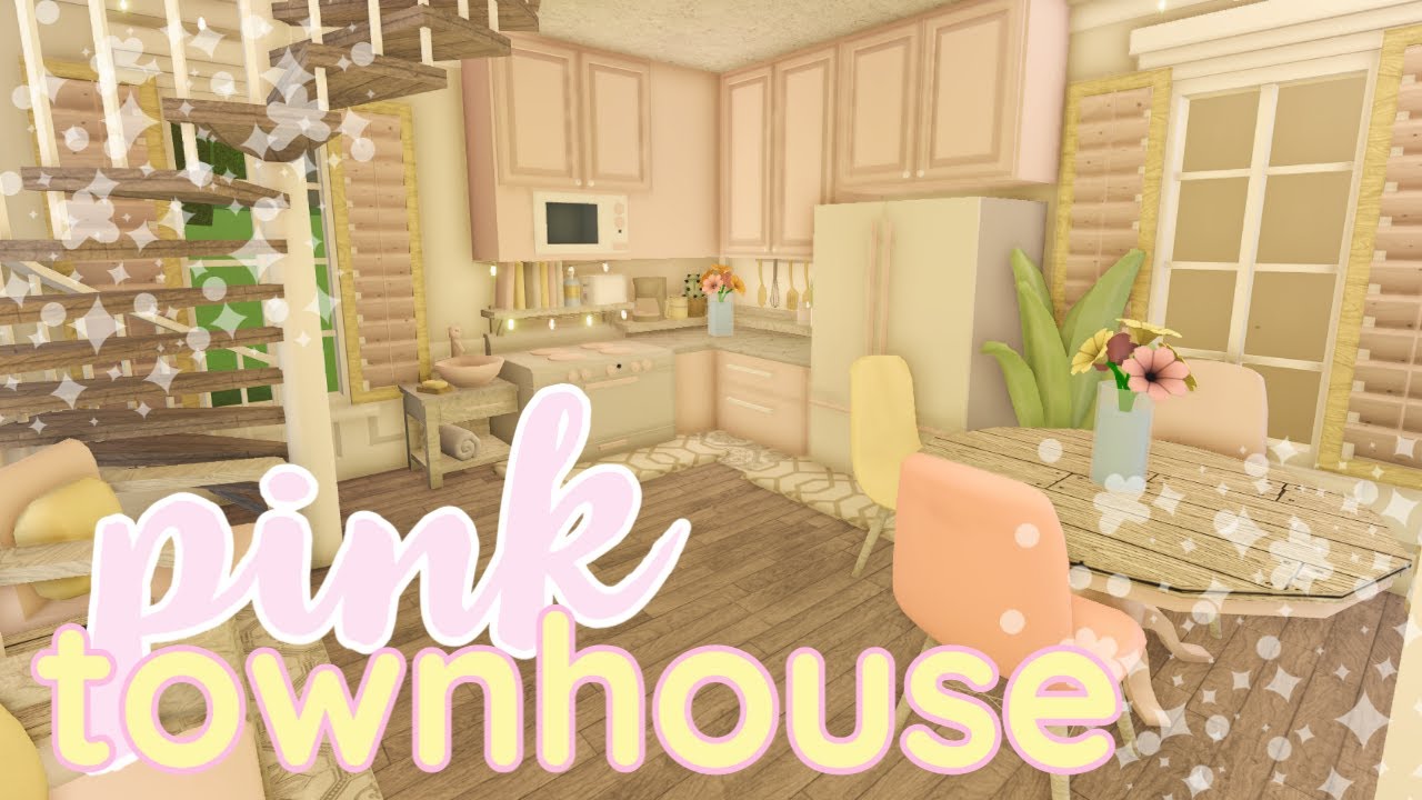 pink townhouse - bloxburg summer town build