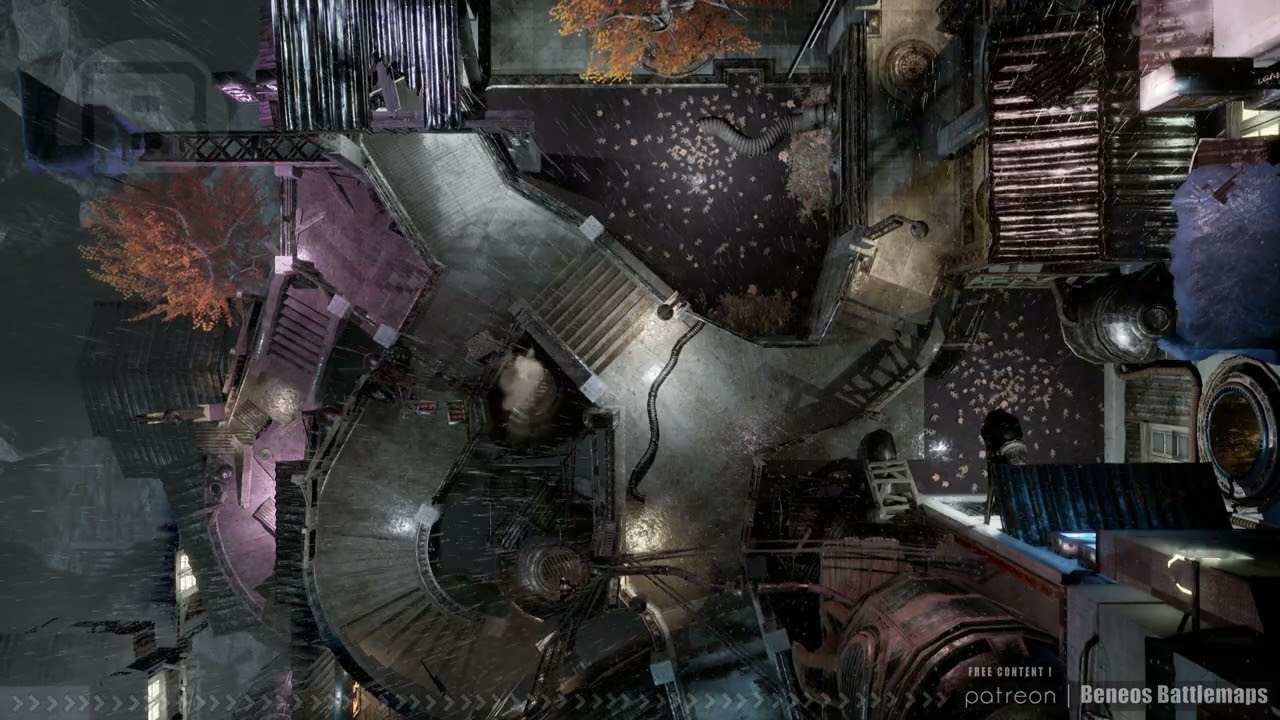 Cyberpunk Slum 3 | Battlemap Demo | Beneos Animated RPG Maps