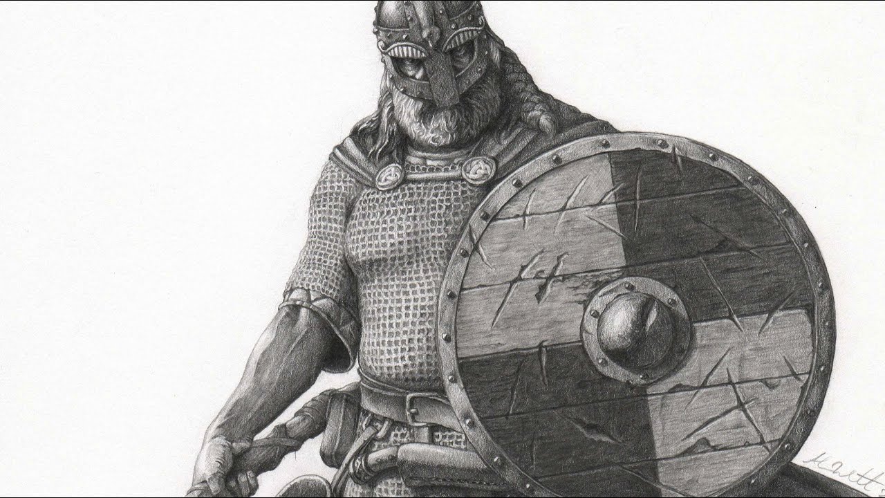 Drawing A Viking Warrior | Time-lapse | Drawnomix