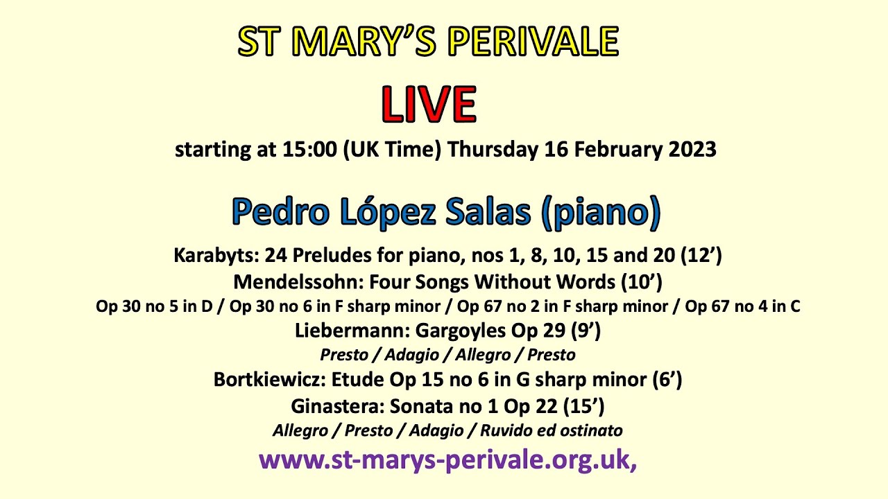 St Mary's Perivale LIVE: Pedro López Salas