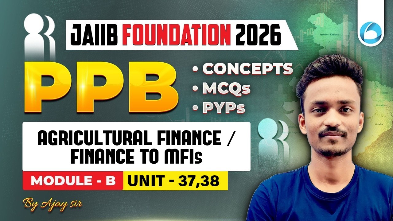 JAIIB PPB Module - B Unit UNIT - 37, 38 | Agricultural Finance / Finance to MFIs | JAIIB Foundation