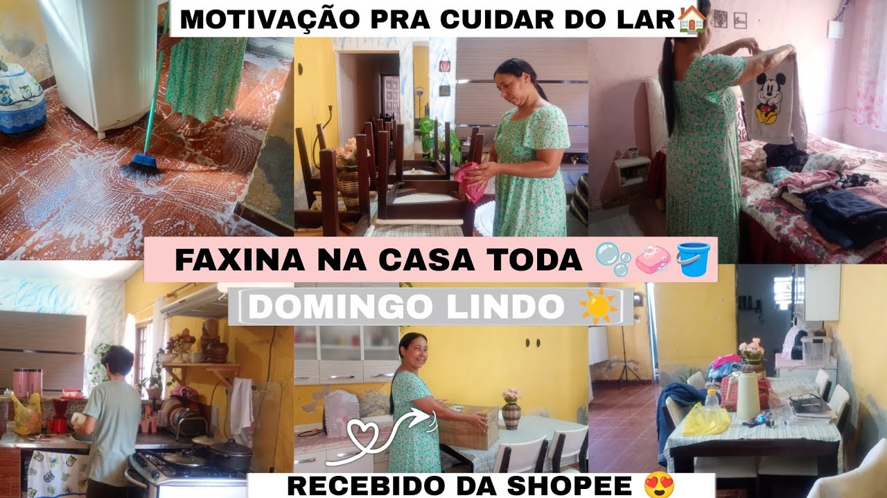 DIA DE FAXINA NA CASA TODA 🫧🧼 🪣LAVEI A COZINHA TAVA UM NOJO🤮DOBREI ROUPAS FICOU TUDO BRILHANDO ✨🏠🌸
