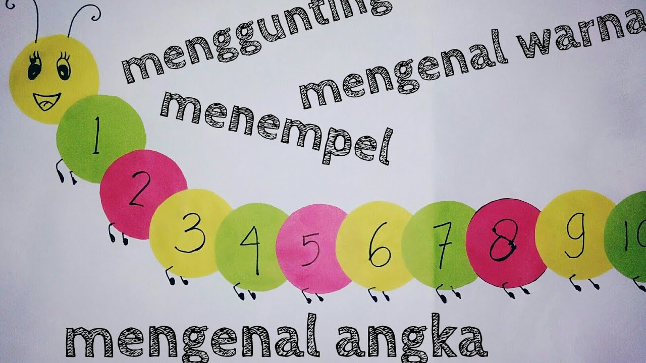 MEMBUAT KARTU ANGKA BERBENTUK ULAT LUCU