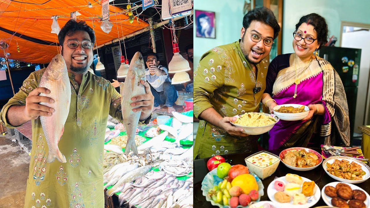 প্রথমবার জামাই ষষ্ঠী শশুরবাড়িতে🤓মনির হাতে Mutton থেকে ইলিশ😍😇 হন্যে হয়ে বাজারে ভালো ইলিশ খুজলাম😓
