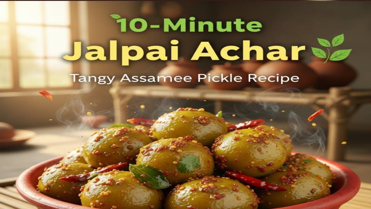 ⭕ 10-Minute Instant Jalpai Achar Recipe | Assamese Hog Plum Pickle | Green Assam Kitchen 🌿