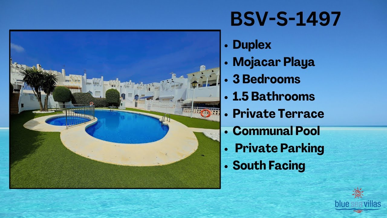 BSV-S-1497, Beautiful South-Facing 3-Bedroom Duplex in Palmeral, Mojácar Playa – €239,950 (SOLD)