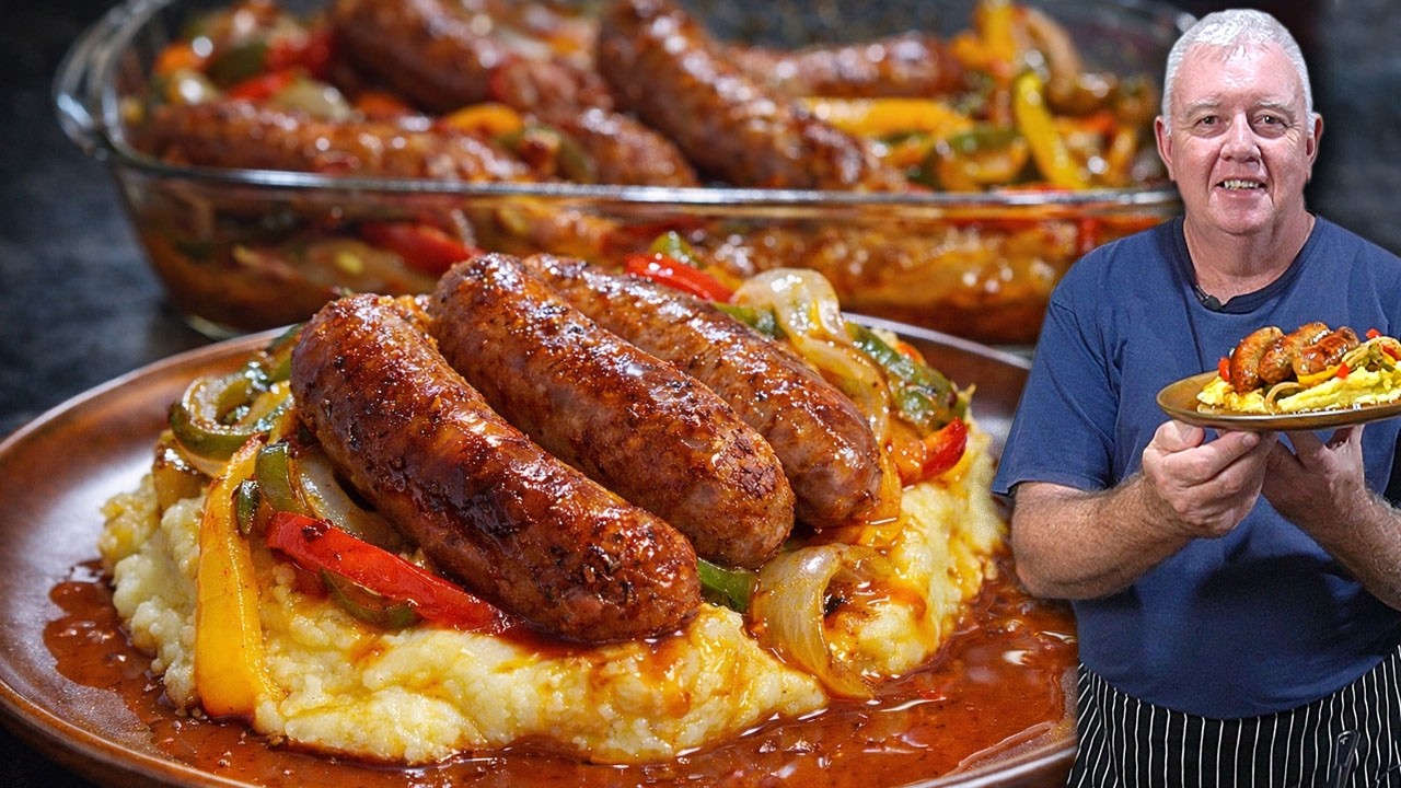The Juiciest Oven Sausage & Peppers - One Tray Wonder!