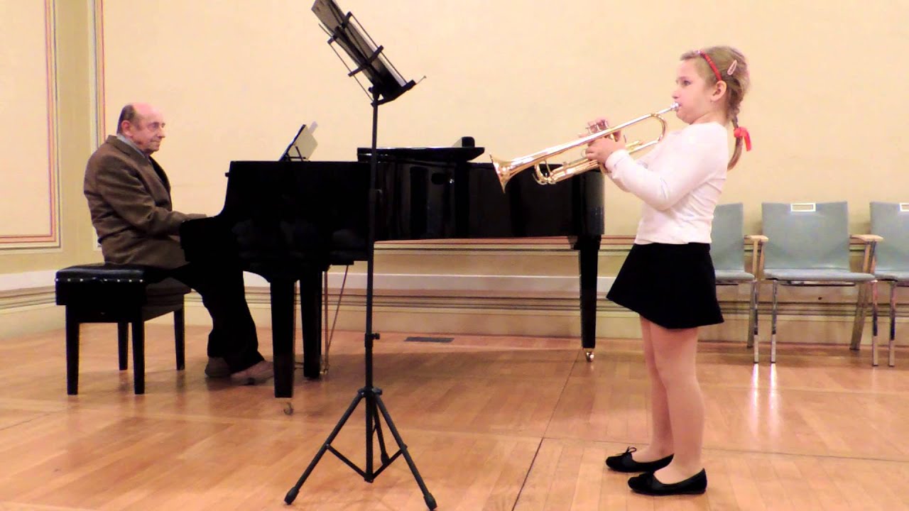 Eli&scaron;ka Faltysov&aacute;, 5 year old trumpet kid playing  traditional: Oh, when the Saints Go Marching In