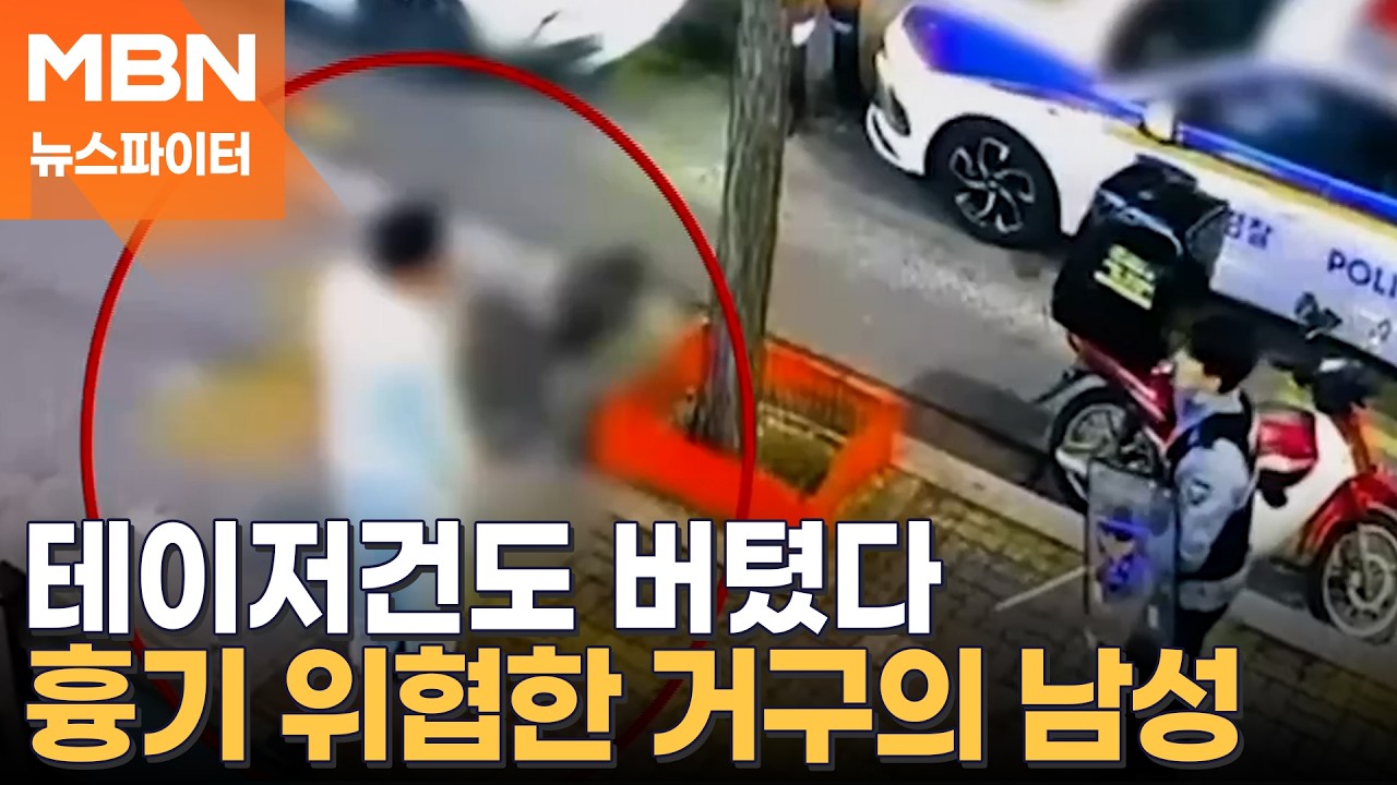 시민 폭행에 흉기 위협…테이저건 맞고도 버틴 거구의 난동범 - 뉴스파이터