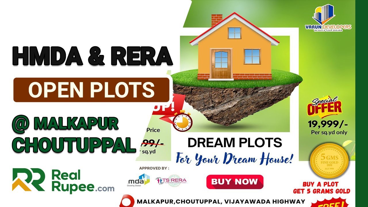 HMDA & TSRERA approved open plots for sale in Malkapur Choutuppal