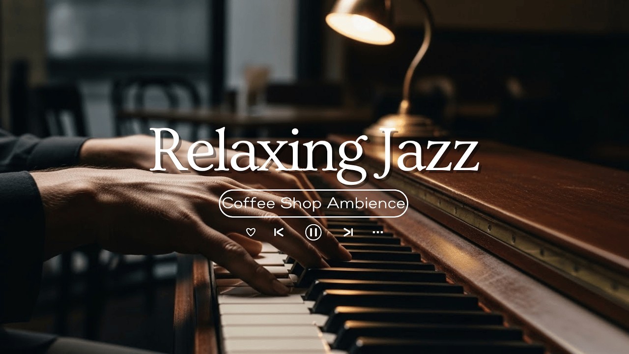 Soft Winter Jazz Music at Outdoor Cafe Ambience ⛄ Relaxing Piano Jazz Music & Snowfall for Studying