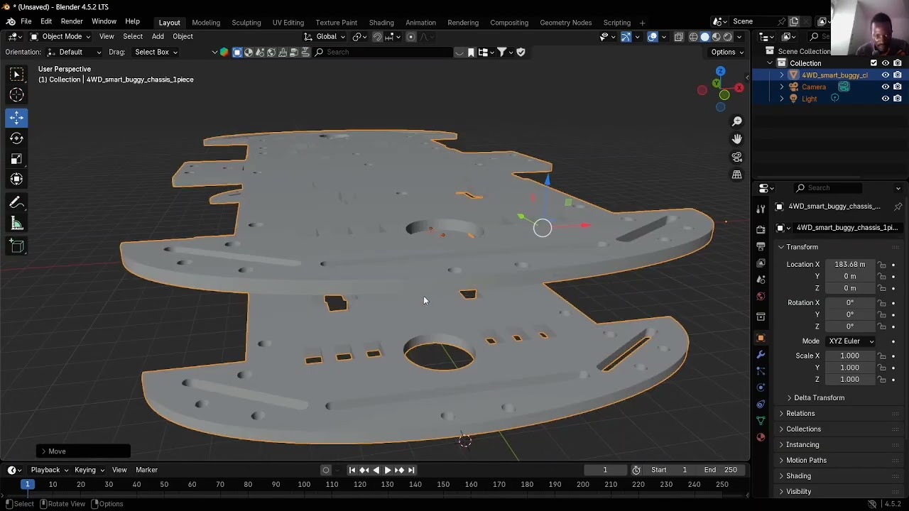 Blender for beginners,  modeling a robotic esp32 robotics chasis.#arduino #robotics #mrbeast mr