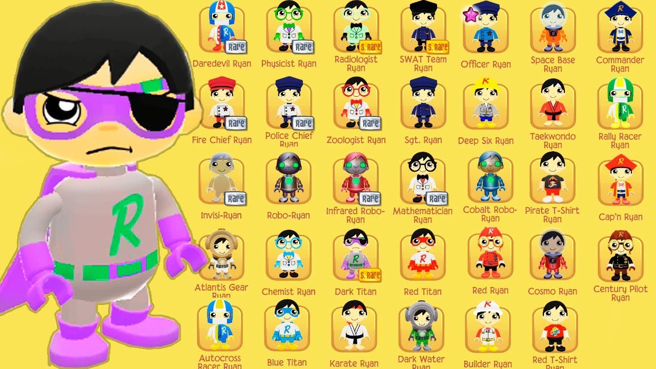 All Ryans Evolution! Tag with Ryan - All Characters Unlocked