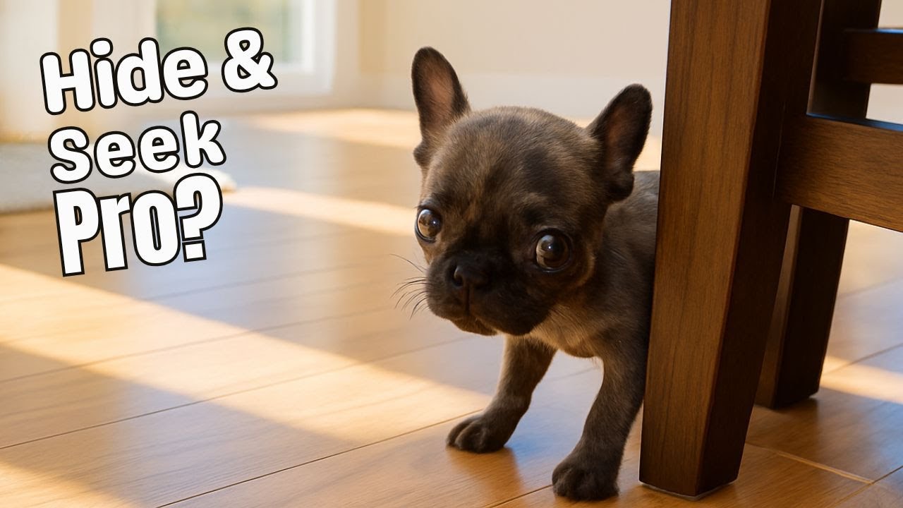Tiny Frenchie Brags: «Я лучший в прятках!» 🐾🤣DaVinci&Vince 1