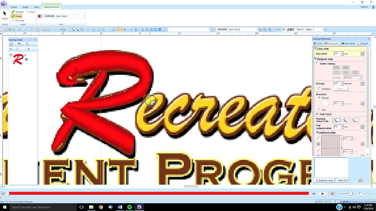 PE Design 10 (lesson 19) TEXT hand digitizing script