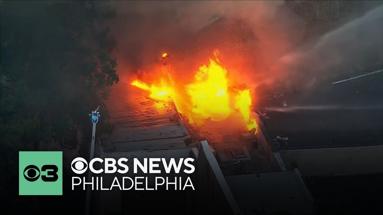 Large fire in Philadelphia's Kensington neighborhood burns for hours