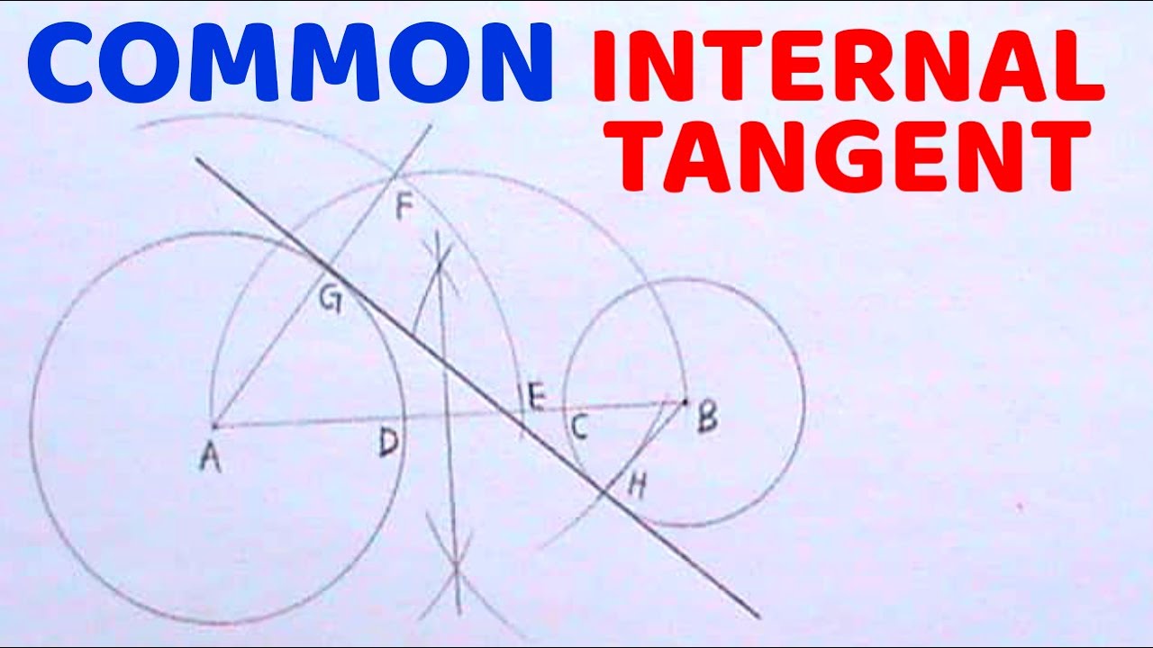 HOW TO DRAW A COMMON INTERNAL TANGENT TO TWO UNEQUAL CIRCLES || Technical drawing