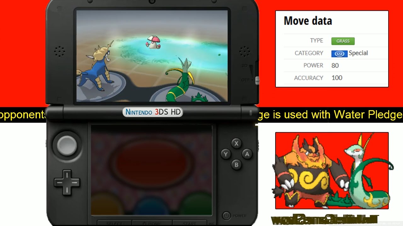 Swamp Combo Attack Animation Grass Pledge move Pokemon XY Move #16