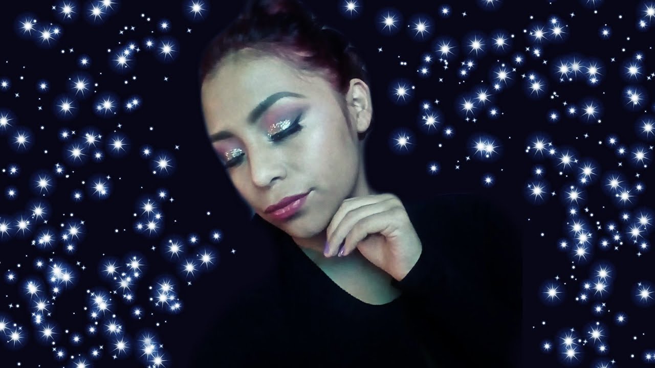 💃MAQUILLAJE  CON GLITTER PLATA ⭐TONOS ROSAS Y MORADOS Labios Naturales 💄