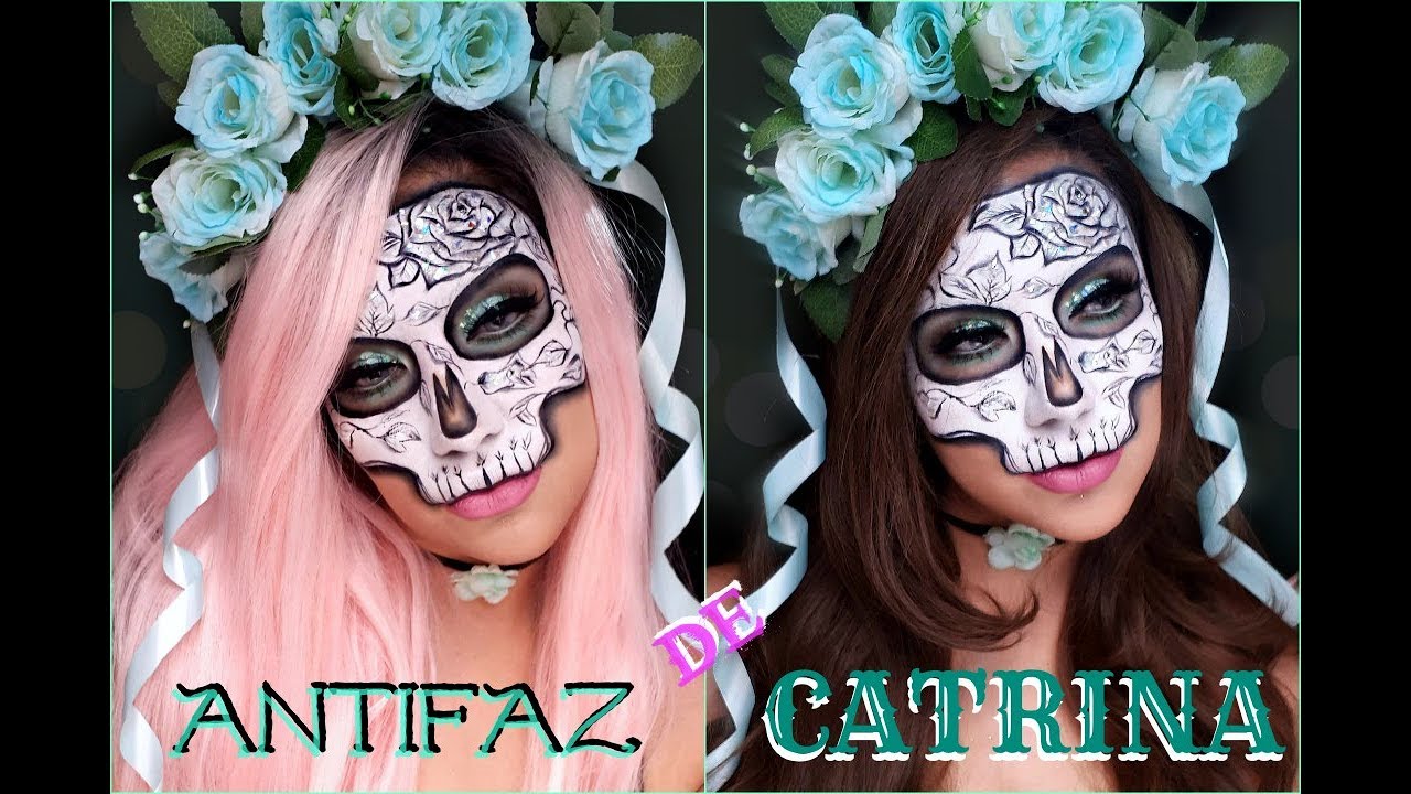 MASCARA de CATRINA - Maquillaje / Sugar Skull mask makeup tutorial | auroramakeup