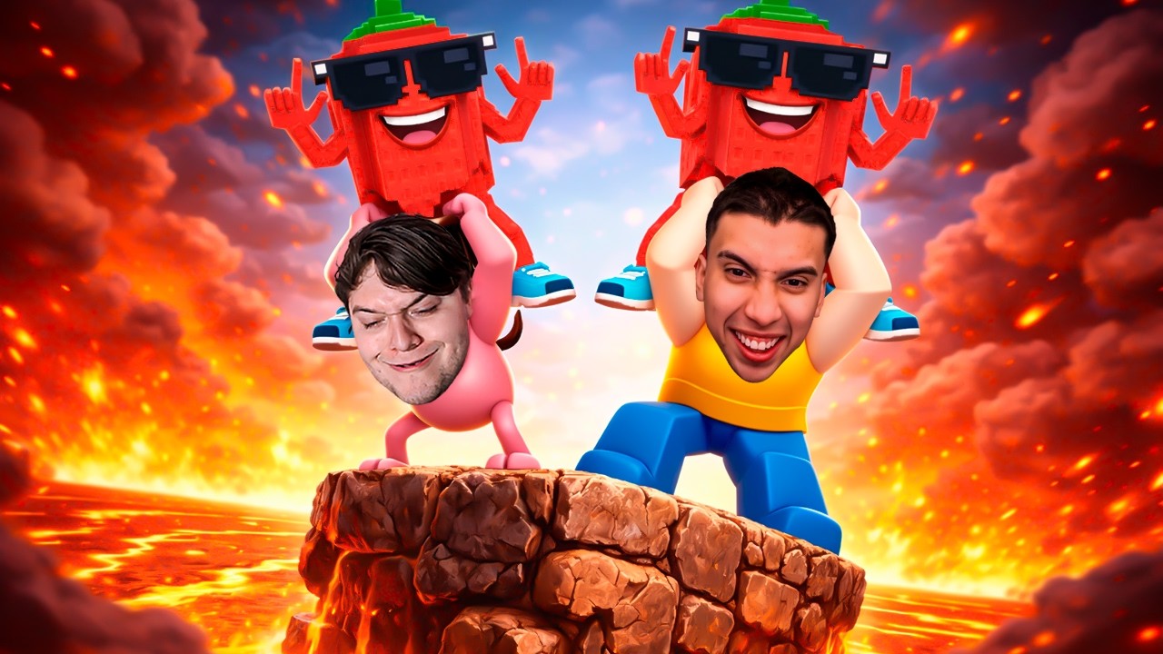 AYUDO A HOLLMAN EN SU PRIMERA VEZ JUGANDO SOBREVIVE A LA LAVA POR UN BRAINROT! 🥵
