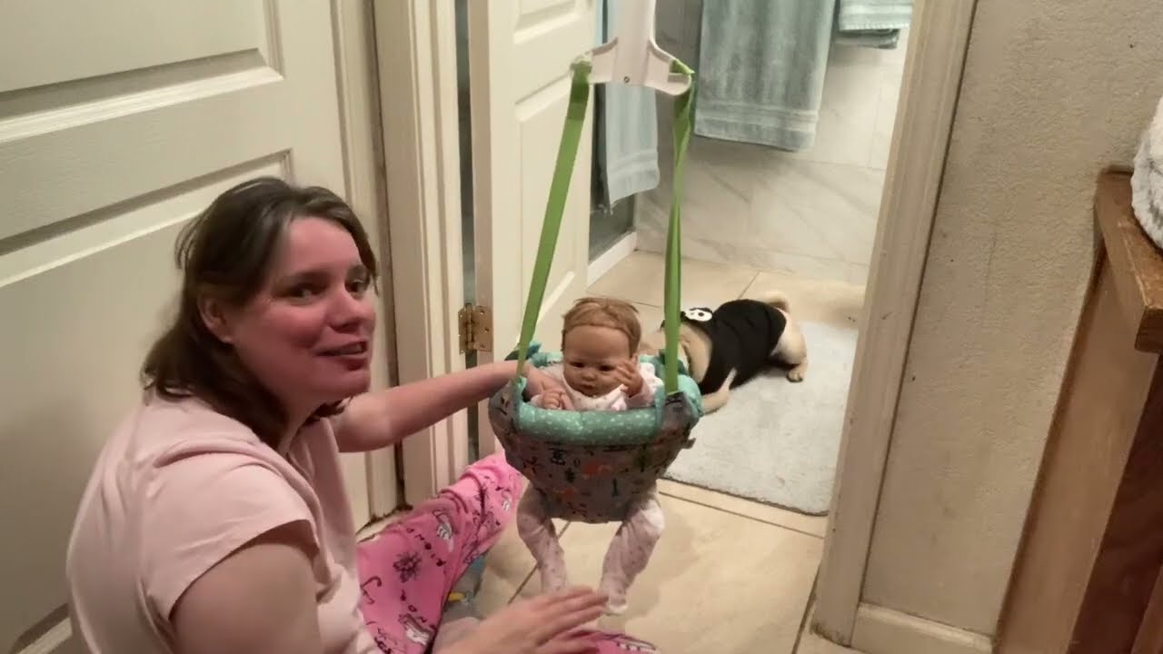 Nighttime routine with baby Karoline, 