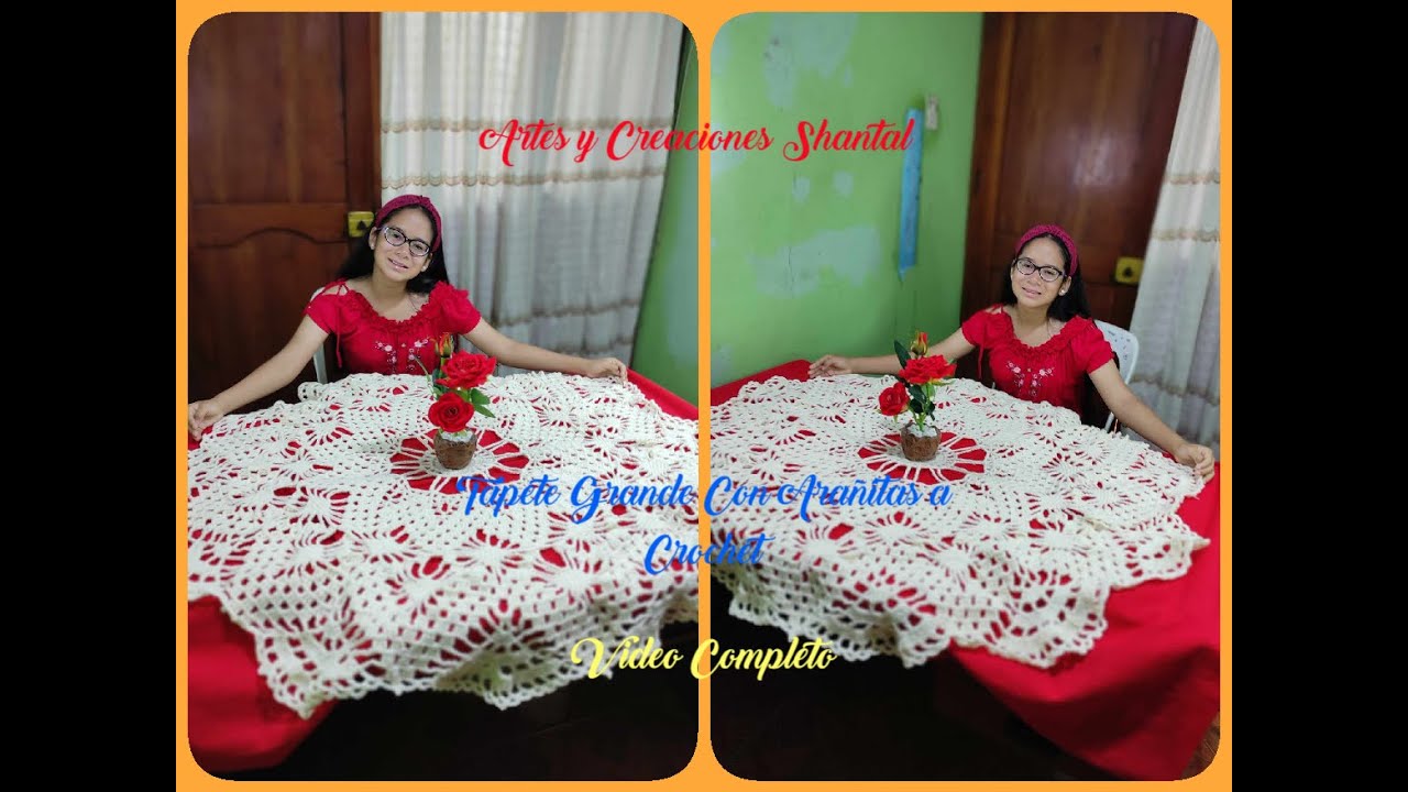 Lindo Tapete Grande Modelo Arañita Tejido a Crochet.