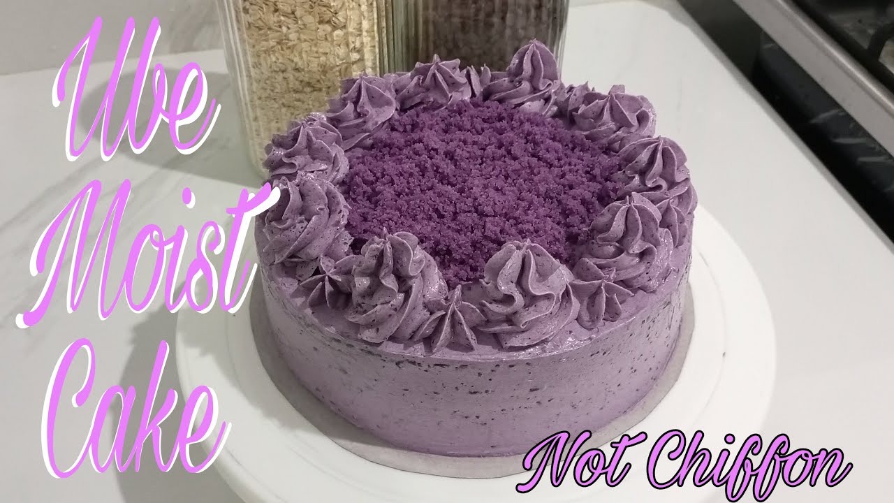 Ube Cake (dense cake)with ube swiss meringue buttercream l MimilouKitchen