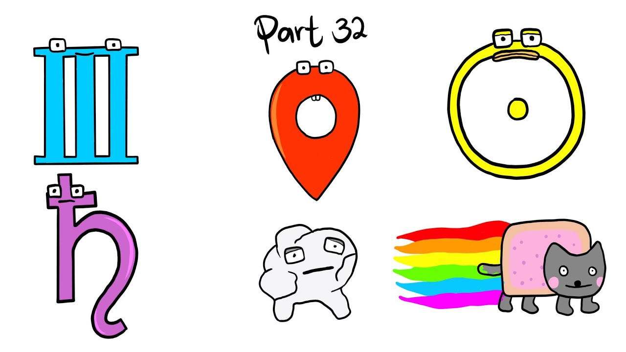 Drawing Roman Numeral 3 to Nyan Cat Symbol Lore Part 32 👍 @EasyLittleDrawings