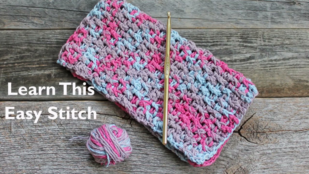 Rice Stitch Crochet Tutorial   Left Handed