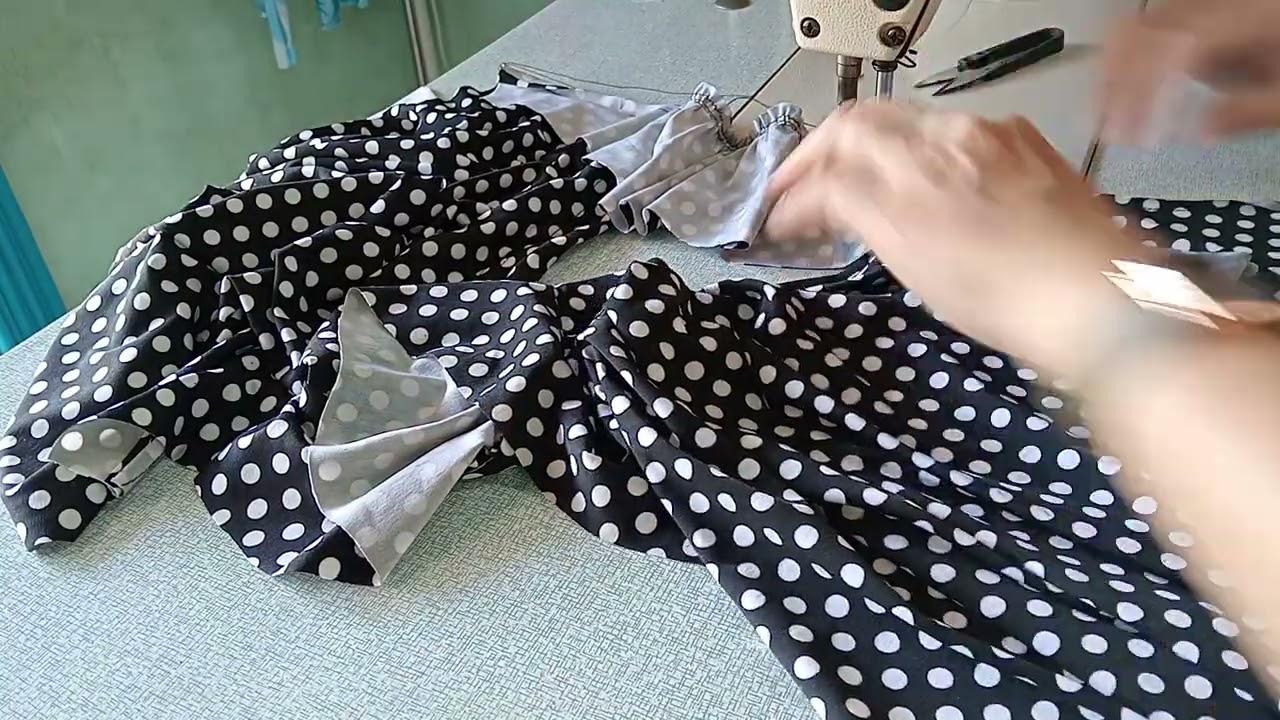 Cách may áo cổ vuông tay cánh tiên phần 2