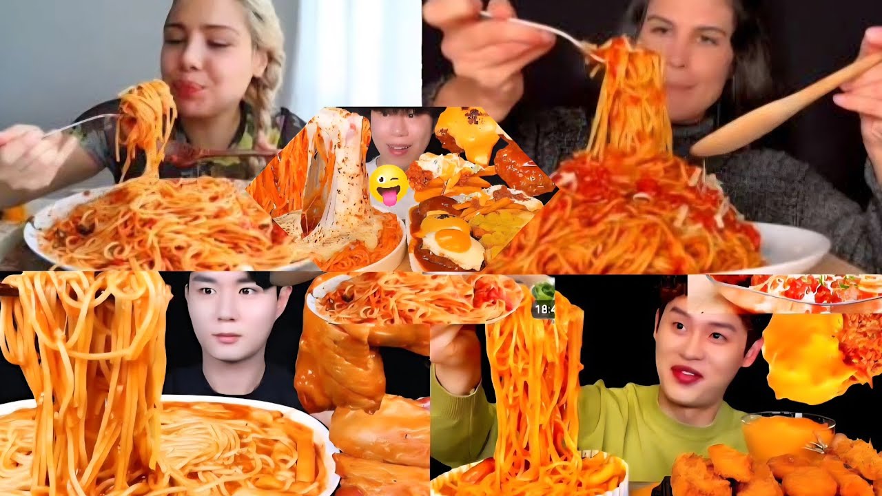 Cheese Spaghetti Pasta mukbang Asmr // mukbang compilation New Year  mukbang