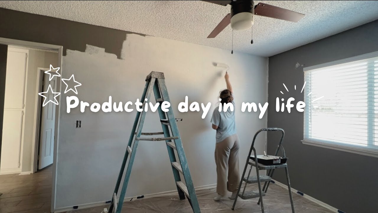 Productive day in my life!| Painting my new room :/