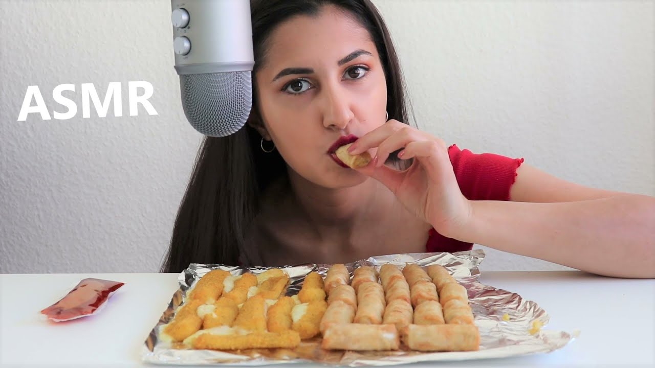 ASMR | SPRING ROLLS & MOZZARELLA STICKS | MUKBANG | * no talking * | EATING SHOW | breeze eats