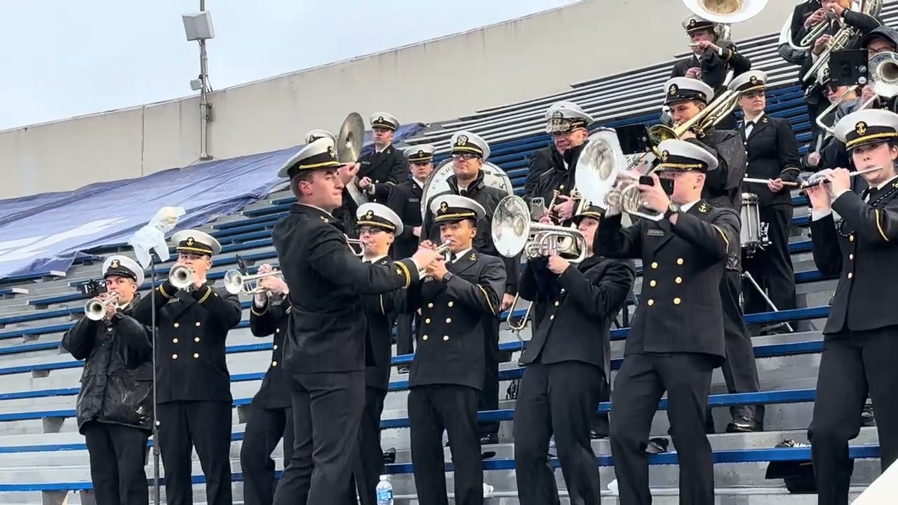 01-02-2026 The US Naval Academy Band play some stand tunes during the Liberty Bowl game.
