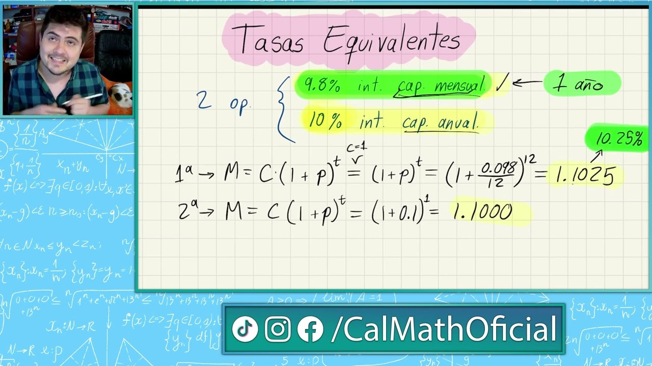 Tasas Equivalentes - Explicación y Ejemplos || Matemáticas Financieras