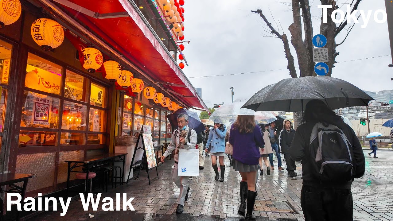 Rainy Walk Through Tokyo in the Spring [4k]