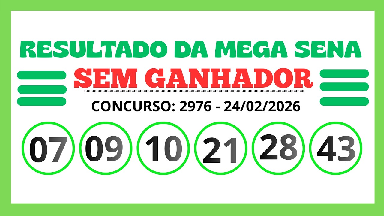 🚨 MEGA-SENA 2976 ACUMULOU! Veja os N&uacute;meros e o Pr&oacute;ximo Pr&ecirc;mio de 130 MILH&Otilde;ES!