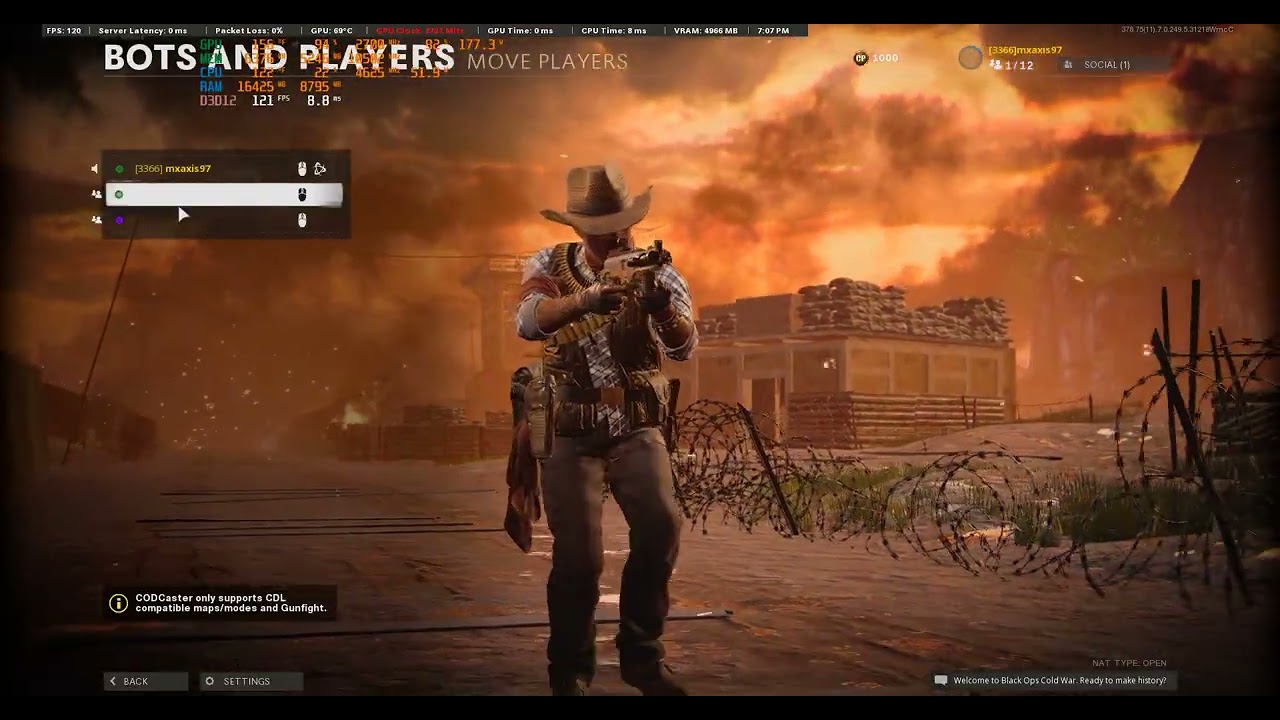 2 rounds 1vs 6 against bots in bo5 cold war plus a round in domination