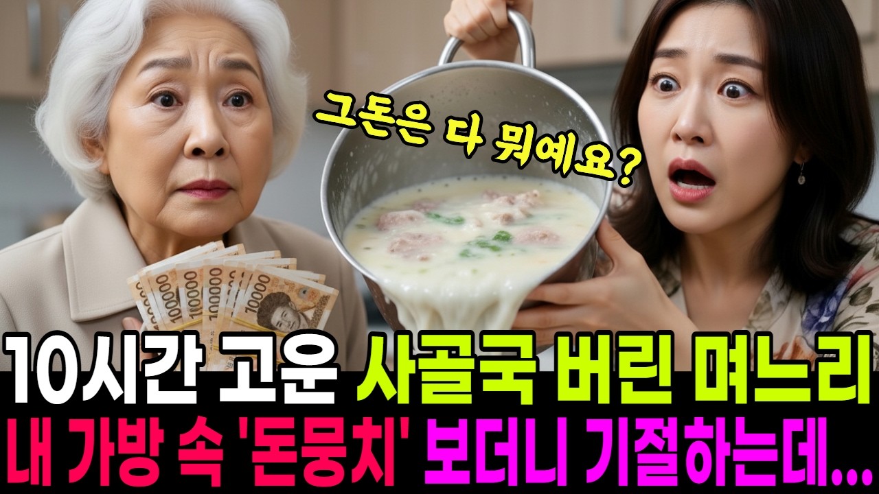 며느리가 시어머니 10시간 고운 사골국 버린 날, 어머니가 가방에서 그것을 꺼내는데...|감동사연 | 여성사연 |오디오북