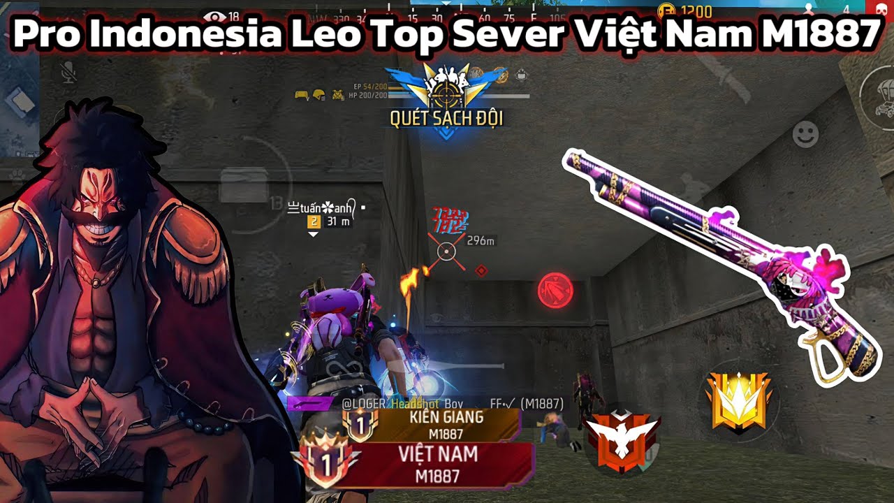 Loger Ho&aacute; Th&acirc;n Th&agrave;nh Pro Indonesia Leo Top Sever Việt Nam M1887, G&aacute;nh K&ecirc;nh Thế Giới Gặp Fan B&ecirc; t&ocirc;ng🤣