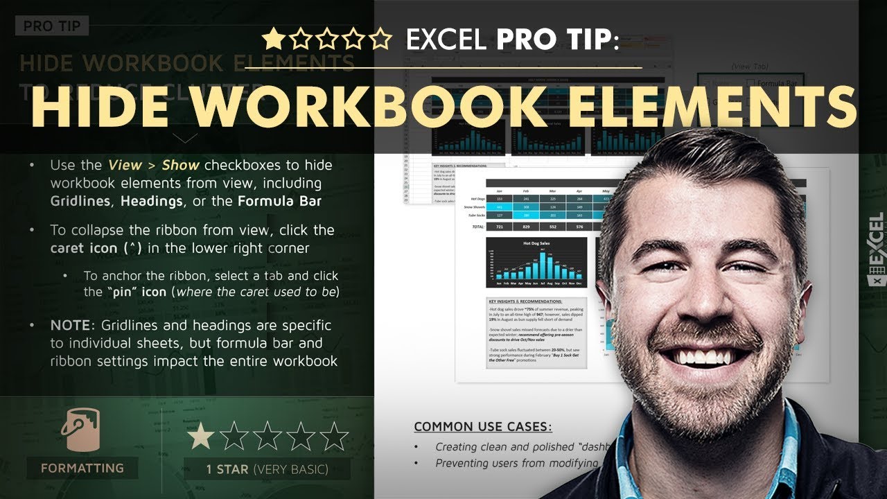 EXCEL PRO TIP: Hiding Workbook Elements