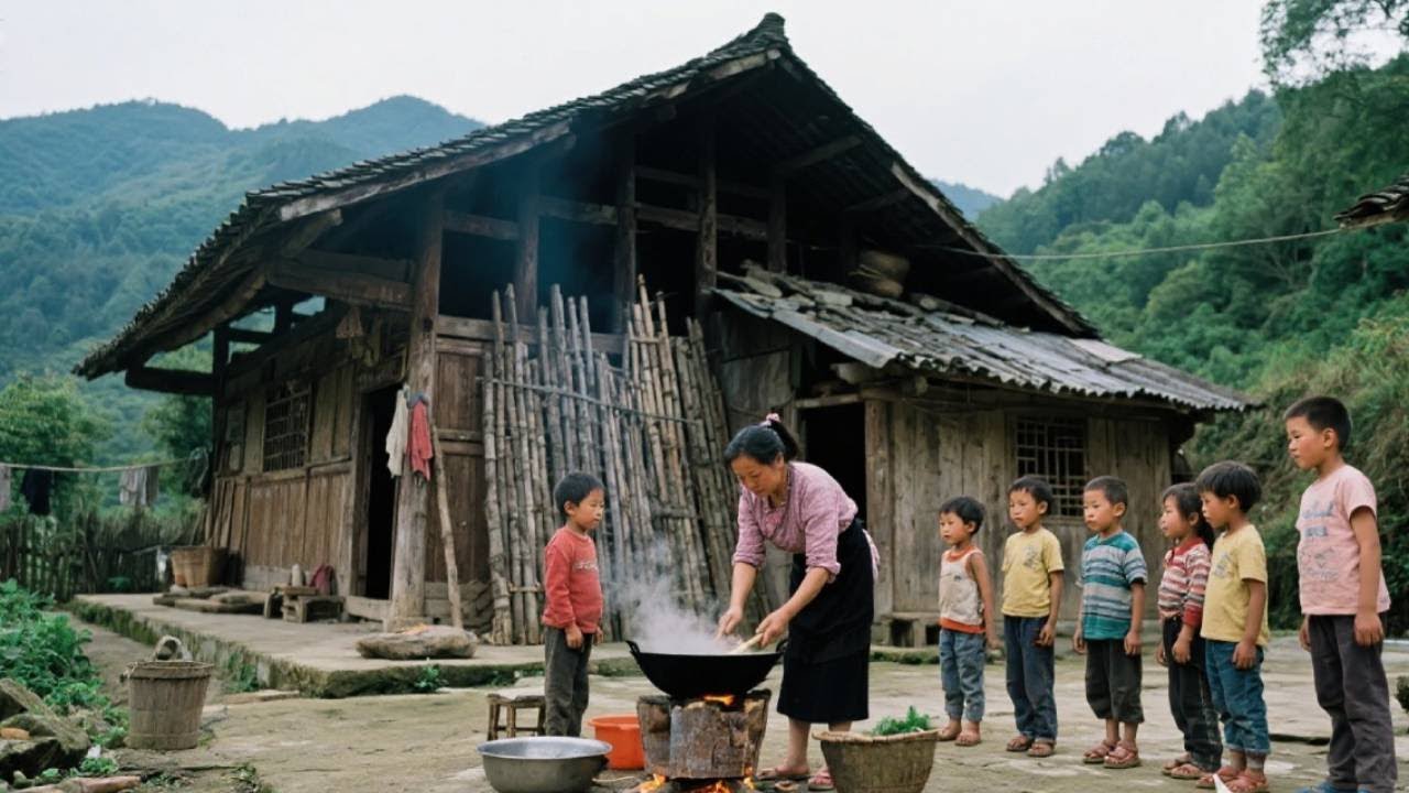 一家七口隐居深山的日常生活，今天跟孩子们一起做饭，孩子们吃的津津有味的！#农村生活#vlog