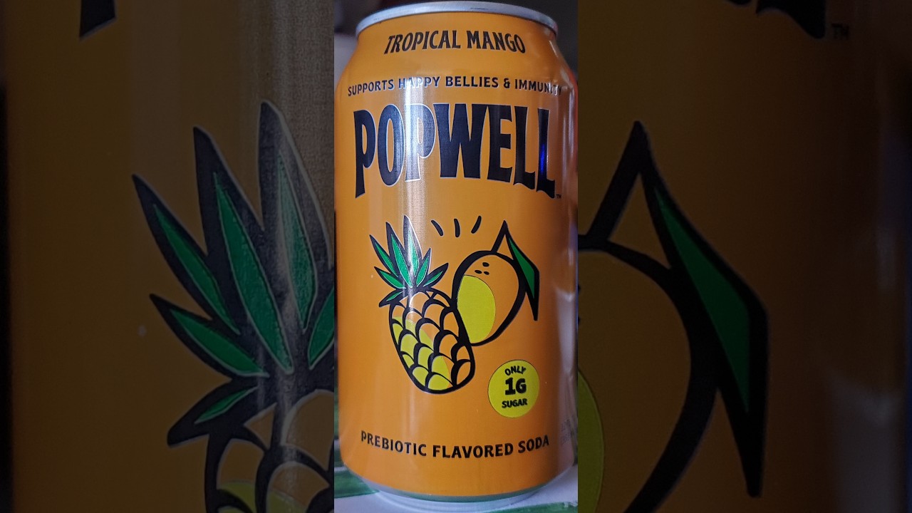 Popwell Tropical Mango Prebiotic Flavored Soda Review
